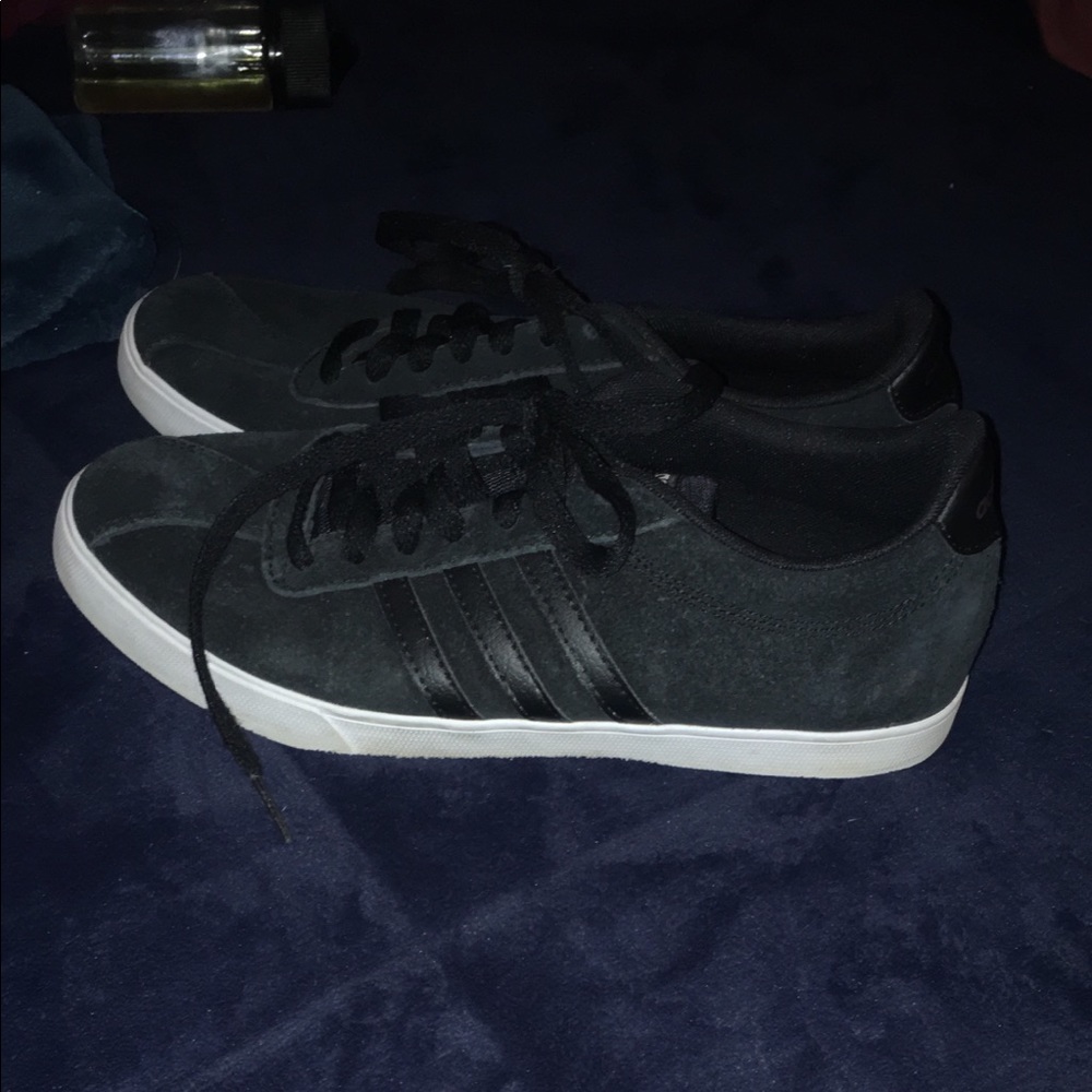 NWOT Black Suede Adidas Shoes